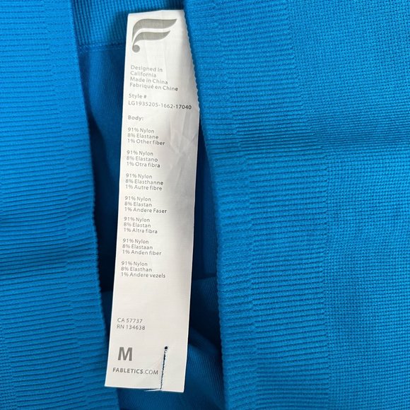 FABLETICS Women's Medium Blue High Rise Seamless Athletic Leggings - Picture 4 of 6